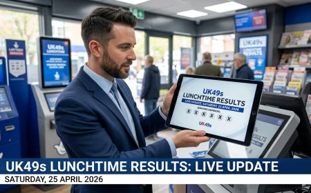 UK49s Lunchtime Results For Today – Saturday, 25 April 2026 Live Update
