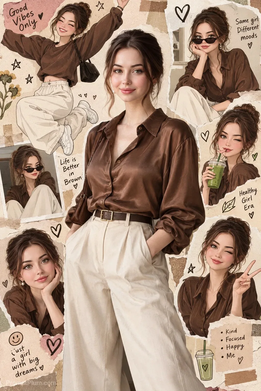 Vintage Scrapbook Aesthetic Girl Collage
