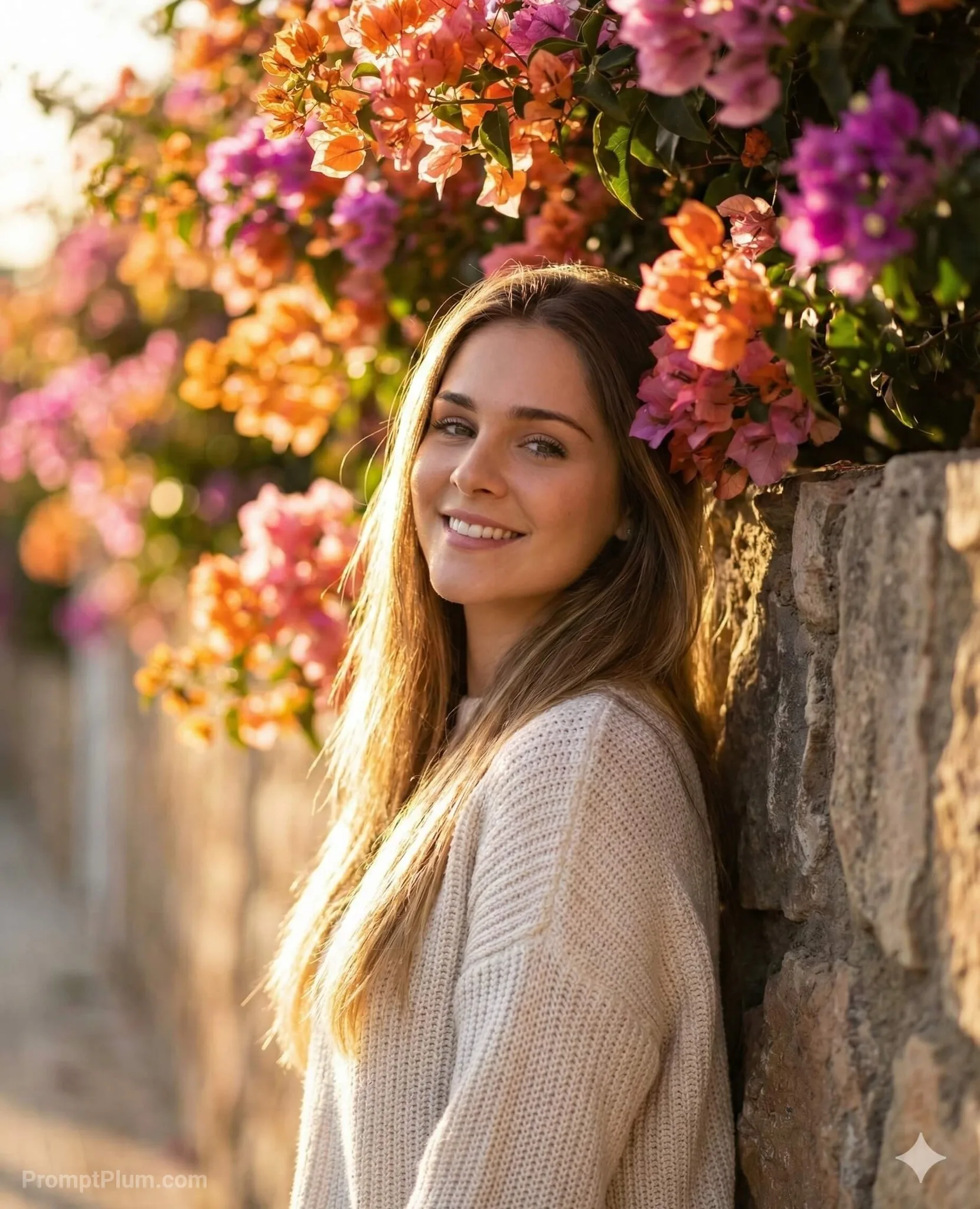 Golden hour floral portrait