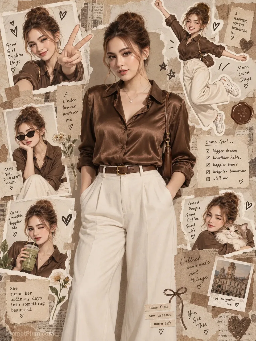 Vintage Scrapbook Aesthetic Girl Collage