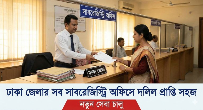 ঢাকা জেলার সব সাবরেজিস্ট্রি অফিসে দলিল প্রাপ্তি সহজ | নতুন সেবা চালু
